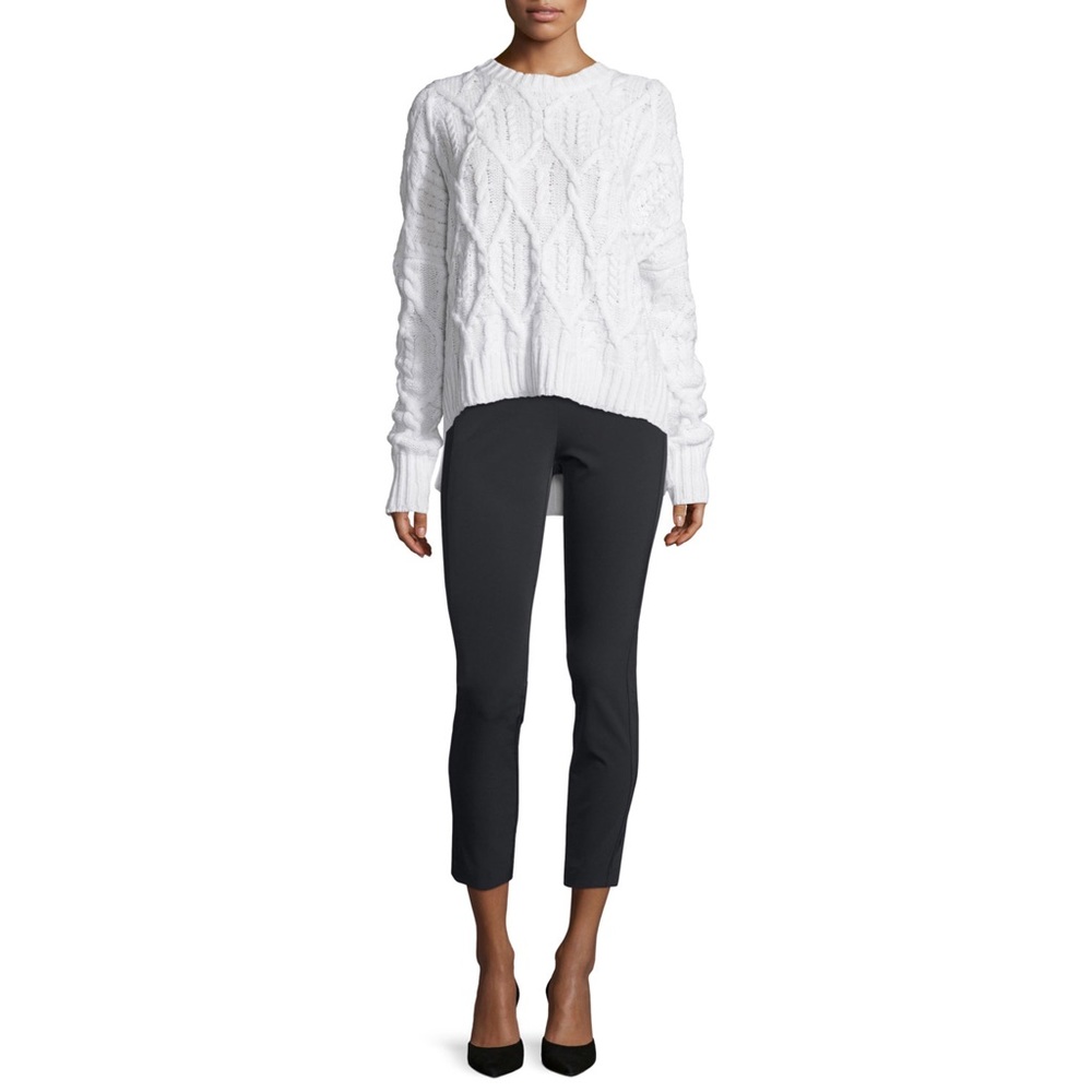 Theory Black Skinny Cropped Pants Navalane Becker Stretch Waist, Size 10